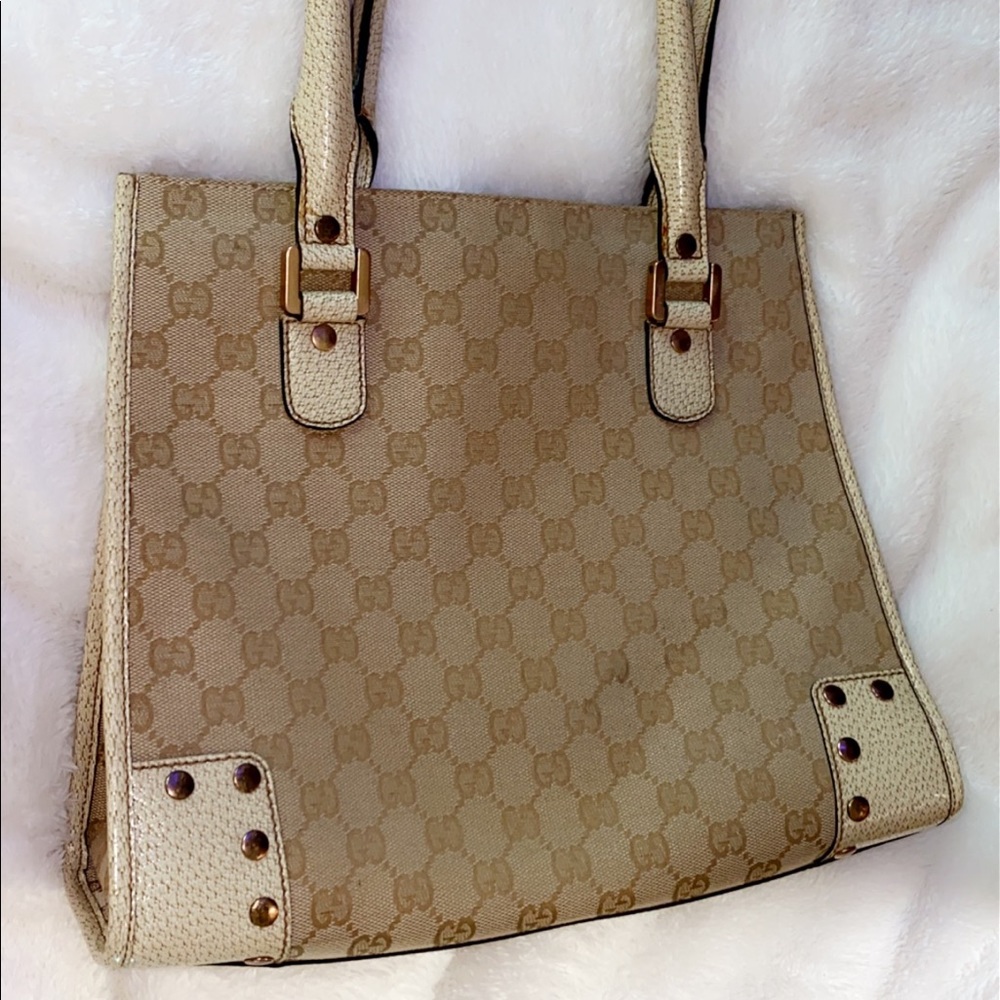 GUCCI Brown GG pattern ayote Bag Purse Vintage